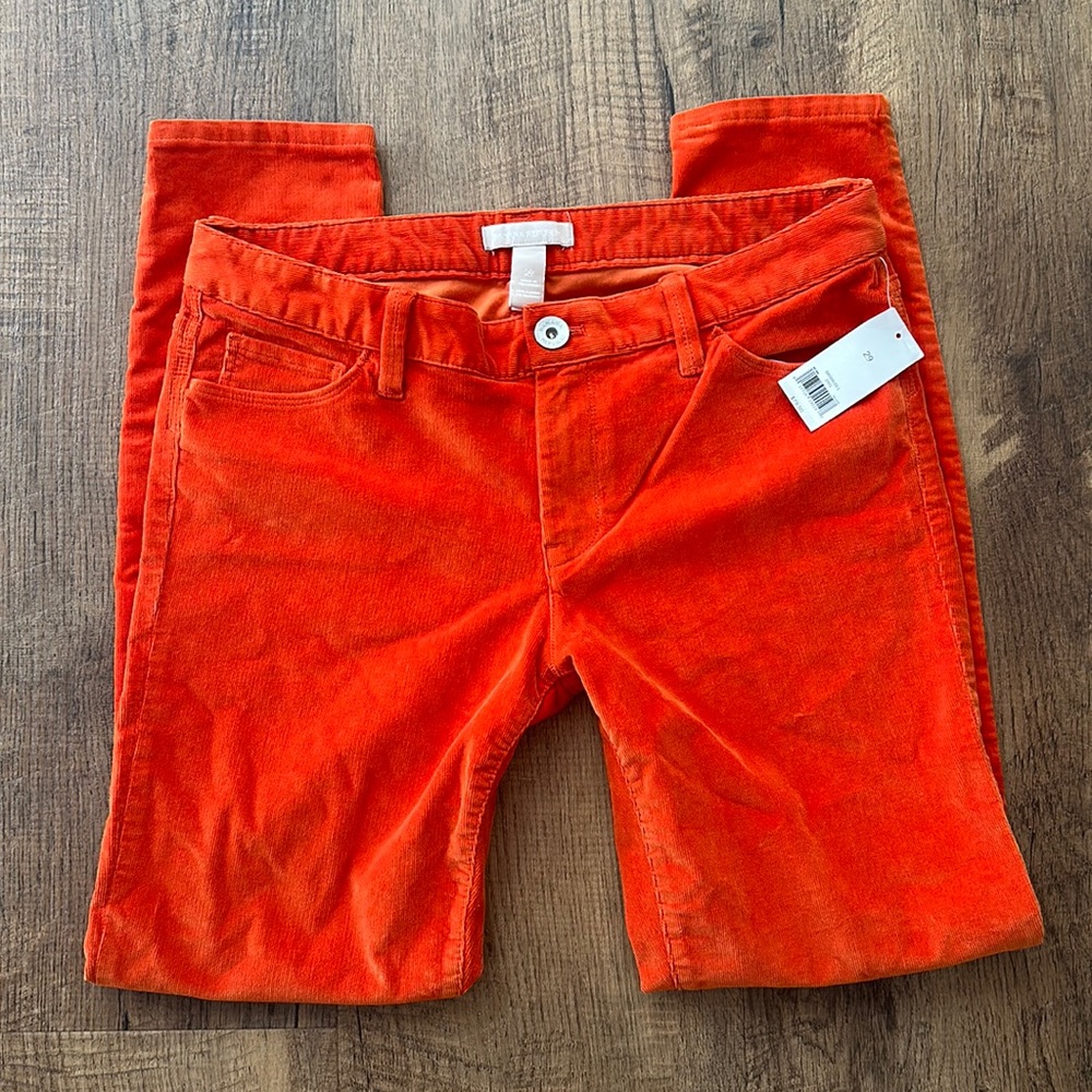 Banana Republic Orange Corduroy Pants NWT size 29 NEW